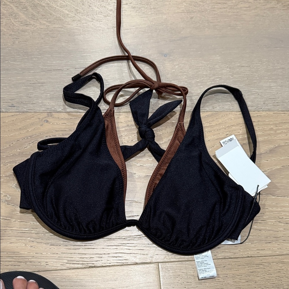 Sanctuary Black and Brown Bikini Top